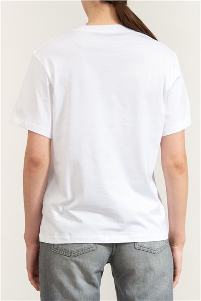 Karl Lagerfeld Essential Relaxed T-Shirt Kadın Bisiklet Yaka T-Shirt Beyaz