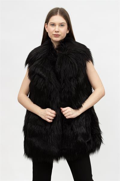 Karl Lagerfeld Faux Fur Gilet Kadın Mont