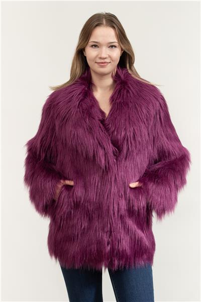 Karl Lagerfeld Huns Pick Faux Fur Kadın Mont