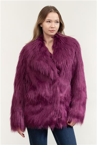 Karl Lagerfeld Huns Pick Faux Fur Kadın Mont