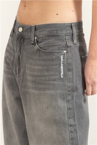 Karl Lagerfeld Ikon Barrel Denim Kadın Jean Pantolon