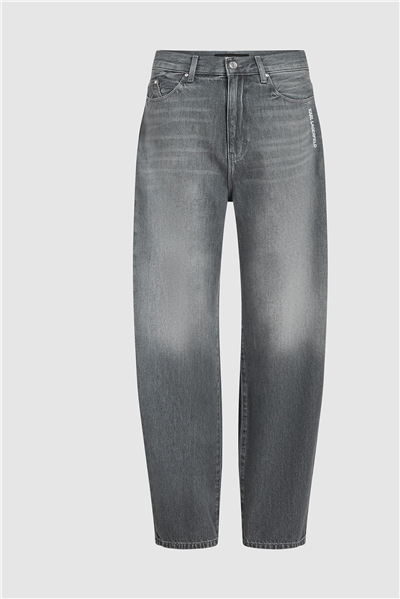 Karl Lagerfeld Ikon Barrel Denim Kadın Jean Pantolon Açık Gri