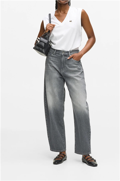 Karl Lagerfeld Ikon Barrel Denim Kadın Jean Pantolon Açık Gri