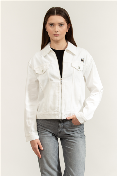 Karl Lagerfeld ikon Denim Jacket Kadın Kot Mont Çok Renkli