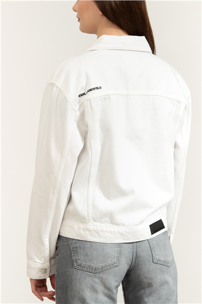 Karl Lagerfeld ikon Denim Jacket Kadın Kot Mont Çok Renkli