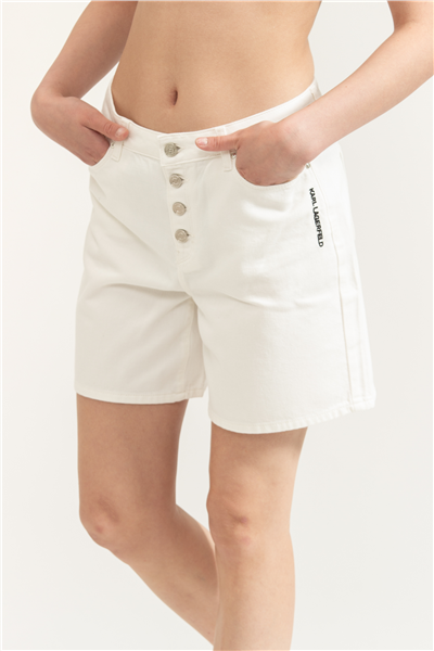 Karl Lagerfeld ikon Denim Shorts Kadın Jean Pantolon Çok Renkli