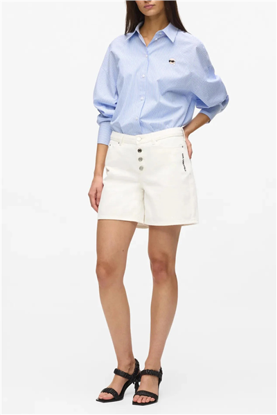 Karl Lagerfeld ikon Denim Shorts Kadın Jean Pantolon Çok Renkli