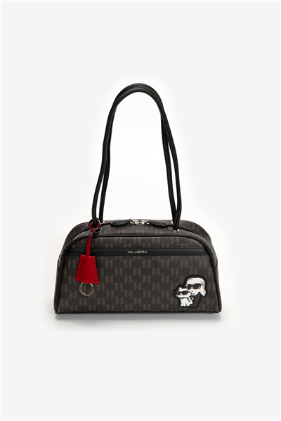 Karl Lagerfeld Ikon Monogram CC Bowling Kadın Mini Omuz Çantası