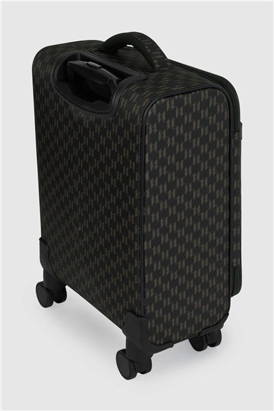 Karl Lagerfeld Ikon Monogram Nylon Trolley Kadın Valiz Kahverengi
