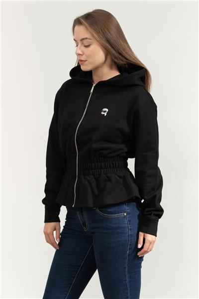 Karl Lagerfeld Ikon Patch Cinched Kadın Fermuarlı Sweatshirt