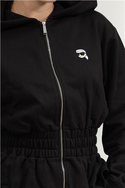Karl Lagerfeld Ikon Patch Cinched Kadın Fermuarlı Sweatshirt