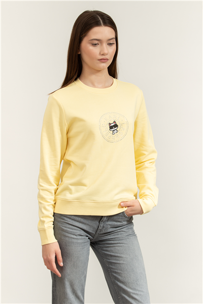 Karl Lagerfeld ikon Rs Circle Sweatshirt Kadın Bisiklet Yaka Sweatshirt