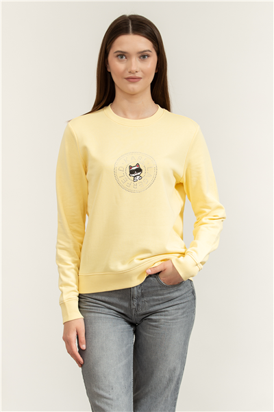 Karl Lagerfeld ikon Rs Circle Sweatshirt Kadın Bisiklet Yaka Sweatshirt