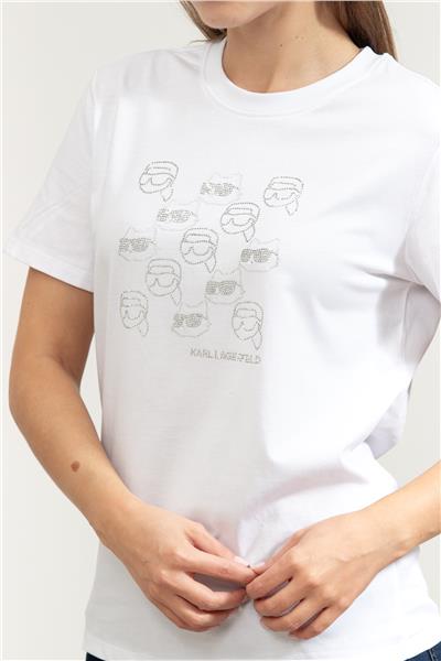 Karl Lagerfeld Ikon Seasonal Rs Kadın Bisiklet Yaka T-Shirt