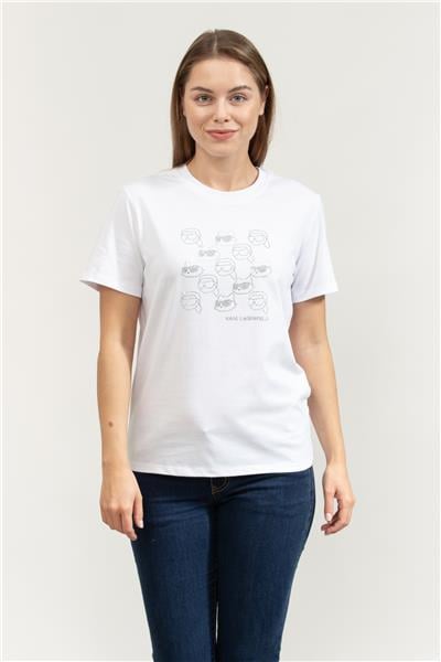Karl Lagerfeld Ikon Seasonal Rs Kadın Bisiklet Yaka T-Shirt