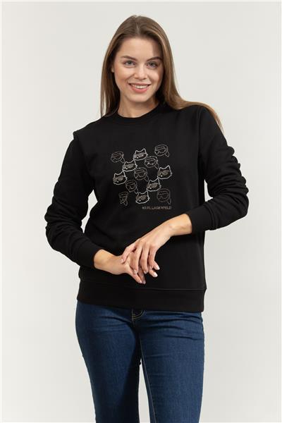 Karl Lagerfeld Ikon Seasonal Rs Kadın Bisiklet Yaka Sweatshirt