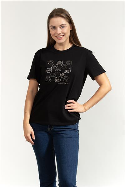 Karl Lagerfeld Ikon Seasonal Rs Kadın Bisiklet Yaka T-Shirt