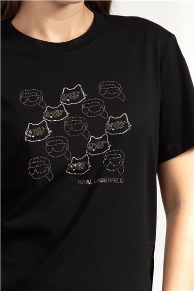 Karl Lagerfeld Ikon Seasonal Rs Kadın Bisiklet Yaka T-Shirt