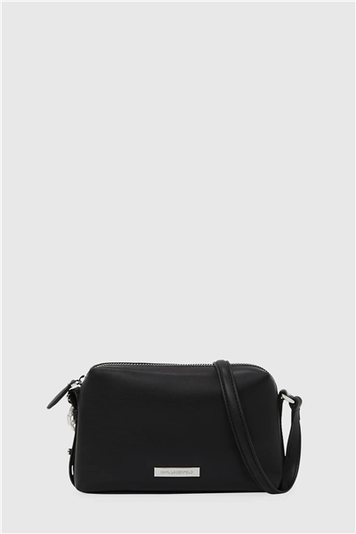 Karl Lagerfeld ikon Smooth Outline Slim Cmb Kadın Mini Omuz Çantası Siyah