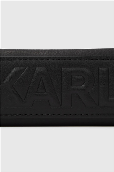 Karl Lagerfeld ikon Smooth Outline Slim Cmb Kadın Mini Omuz Çantası Siyah