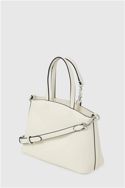 Karl Lagerfeld ikon Smooth Sm Outline Tote Kadın Mini Omuz Çantası Beyaz