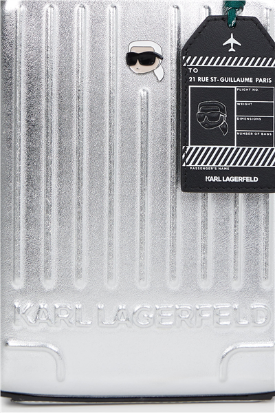 Karl Lagerfeld Ikon Suitcase Crossbody Kadın Omuz Çantası Gümüş