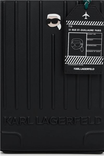 Karl Lagerfeld Ikon Suitcase Crossbody Kadın Omuz Çantası Siyah