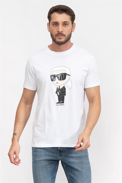 Karl Lagerfeld Ikonik Erkek Bisiklet Yaka T-Shirt