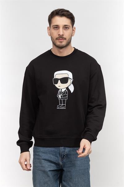 Karl Lagerfeld Ikonik Erkek Bisiklet Yaka Sweatshirt
