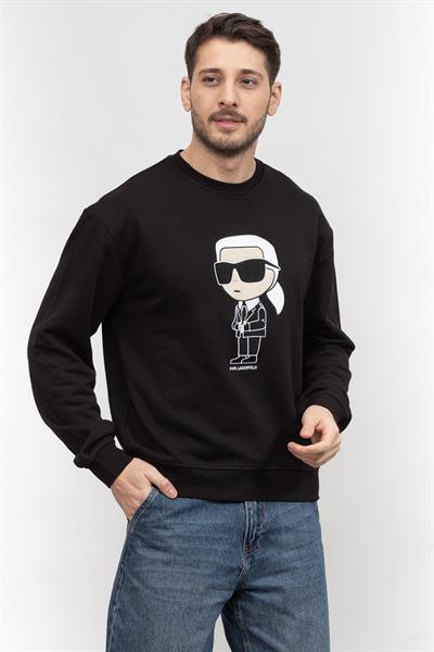 Karl Lagerfeld Ikonik Erkek Bisiklet Yaka Sweatshirt