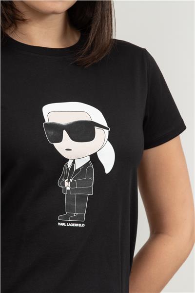 Karl Lagerfeld Ikonik Kadın Bisiklet Yaka T-Shirt