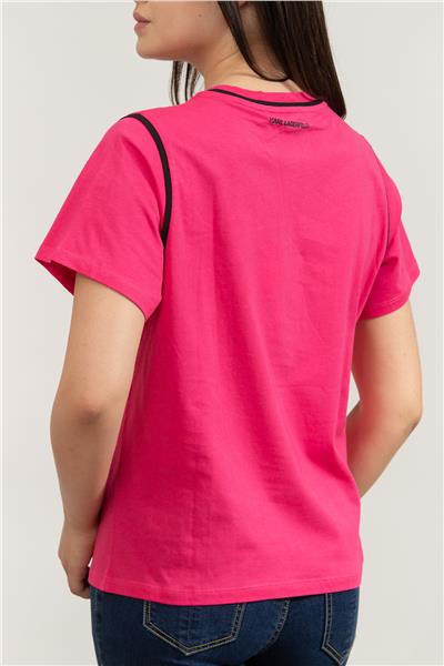 Karl Lagerfeld Ikonik Kadın Bisiklet Yaka T-Shirt