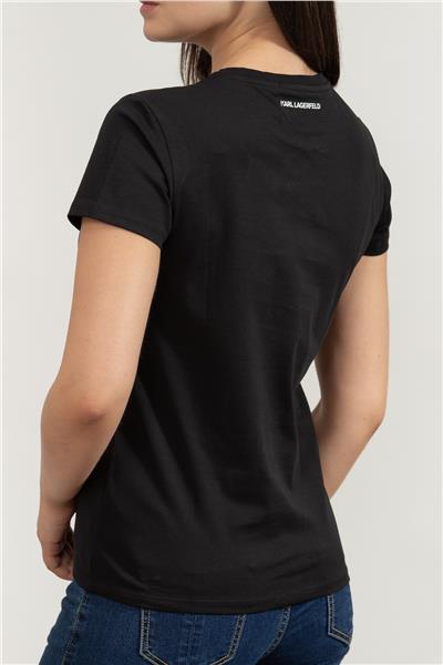Karl Lagerfeld Ikonik Kadın Bisiklet Yaka T-Shirt