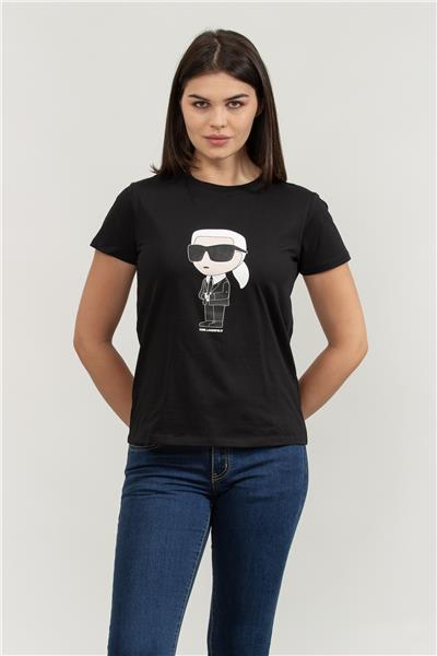 Karl Lagerfeld Ikonik Kadın Bisiklet Yaka T-Shirt
