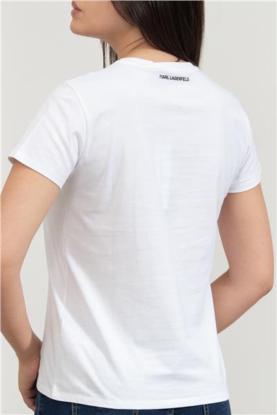 Karl Lagerfeld Ikonik Kadın Bisiklet Yaka T-Shirt