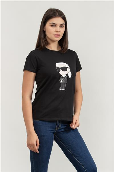 Karl Lagerfeld Ikonik Kadın Bisiklet Yaka T-Shirt