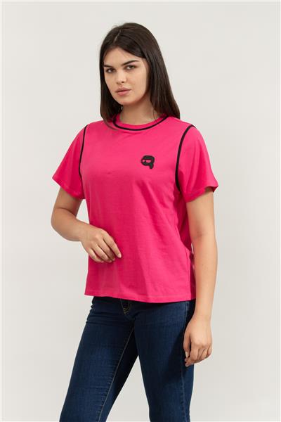 Karl Lagerfeld Ikonik Kadın Bisiklet Yaka T-Shirt