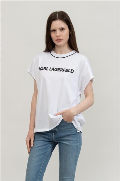 Karl Lagerfeld Kadın Bisiklet Yaka T-Shirt