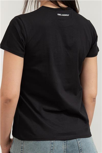 Karl Lagerfeld Ikonik Kadın Bisiklet Yaka T-Shirt