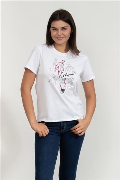Karl Lagerfeld Kadın Bisiklet Yaka T-Shirt