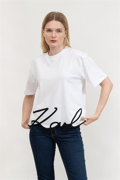 Karl Lagerfeld Kadın Bisiklet Yaka T-Shirt