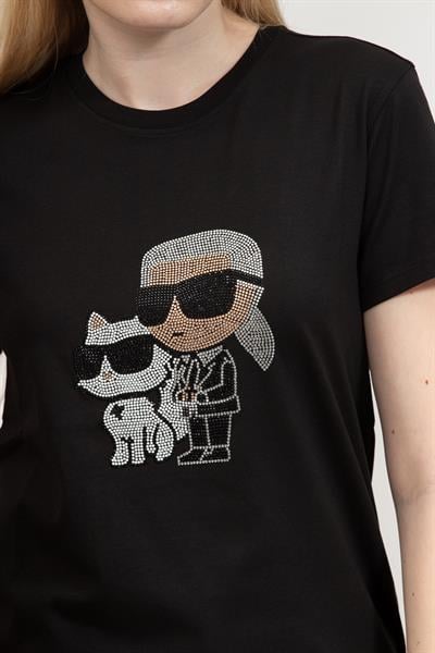 Karl Lagerfeld Ikon Rs Duo Kadın Bisiklet Yaka T-Shirt