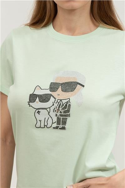 Karl Lagerfeld Ikon Rs Duo Kadın Bisiklet Yaka T-Shirt