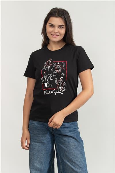 Karl Lagerfeld Kadın Bisiklet Yaka T-Shirt