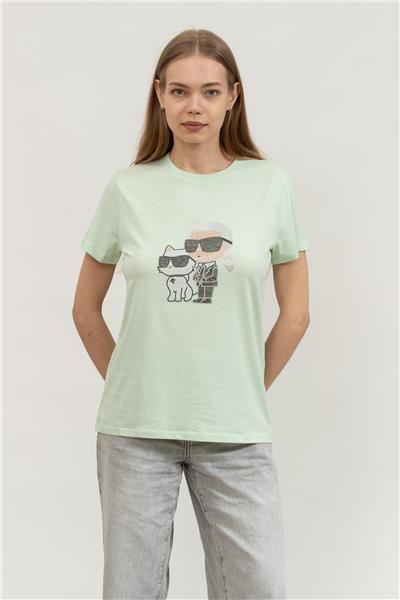 Karl Lagerfeld Ikon Rs Duo Kadın Bisiklet Yaka T-Shirt