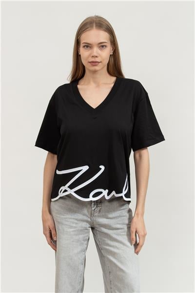Karl Lagerfeld Kadın Bisiklet Yaka T-Shirt