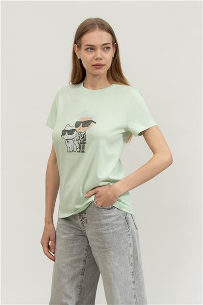 Karl Lagerfeld Ikon Rs Duo Kadın Bisiklet Yaka T-Shirt