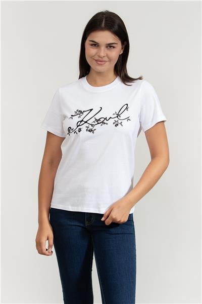 Karl Lagerfeld Kadın Bisiklet Yaka T-Shirt