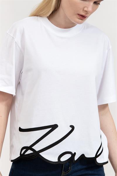 Karl Lagerfeld Kadın Bisiklet Yaka T-Shirt