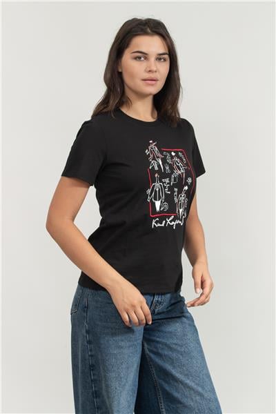 Karl Lagerfeld Kadın Bisiklet Yaka T-Shirt